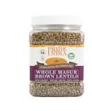Pride Of India Indian Whole Brown Crimson Masur Lentils - 1.5lb Jar - Protein & Fiber Rich Masoor Whole - Pack of 1 - Buy Online on GoSupps.com