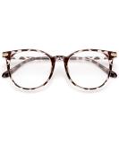 Gaoye Blue Light Blocking Glasses - Retro Round Anti Eyestrain Eyewear for Men & Women - GY1688 (Leopard/Transparent Lens - Buy Online on GoSupps.com