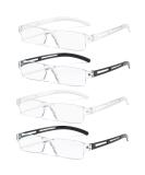 Kodilin 4-Pack Frameless Blue Light Filter Reading Glasses for Men & Women - Anti-Blue Light Readers in Black & Clear - 2.5x Magnification - Buy Online on GoSupps.com