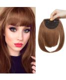 SEGO Clip-in Ponytail Hairpiece Extensions | Realistic Straight Fringe Bangs in White & Brown - Shop Internationally! - Buy Online on GoSupps.com