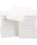 Amazon Basics Fast Drying 24 Pack White Terry Cotton Washcloths - 12 x 12-Inch, Extra Absorbent - Buy Online on GoSupps.com
