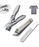 Professional Nail Clippers Set for Thick Nails - Anti Splash Design, Slanted Edge - Ideal for Seniors, Men and Women - Buy Online on GoSupps.com