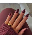 Buy KQueenest Gel Press on Nails | Short Medium Coffin & Ballerina Styles in Wine Red - Glossy Burgundy Acrylic False Nails for International Shipping - Buy Online on GoSupps.com