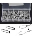 OriGlam 250pcs Single Barrel Crimp Sleeves Kit, Copper Barrel Crimp Sleeves Copper Tube, Fishing Line Rigging Tackle, Wire Rope Tube Connector Kit for Rigging - Buy Online on GoSupps.com