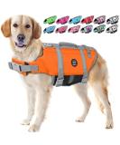Emust Dog Swimming Vest - Reflective & Adjustable Improved Buoyancy Rescue Handle 2XL New Orange - Buy Online on GoSupps.com