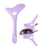 Silicone Winged Smoky Eyeshadow Applicators Plate & Cat Shape Eye Liner Guide - Purple - Buy Online on GoSupps.com