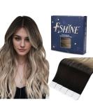Shop FSHINE Tape In Remy Hair Extensions - 50g Skin Weft 40cm Darkest Brown to Ash Blonde & Platinum Blonde 20 Pieces #2/16/60 - Buy Online on GoSupps.com
