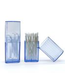 Portable Cotton Swabs Container - 2 Piece Clear Storage Box with Dust-Tight Lid | Ideal for Travel (Blue) - Buy Online on GoSupps.com