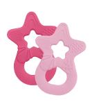 Dentistar Bei ring 2 Set | Baby Teether for 3+ Months | Soft Dental Aid & Massage Ring | Made in Germany | Pink & Green/Blue - Buy Online on GoSupps.com