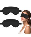 2 Pack Silk Satin Sleep Masks Adjustable Light Blocking Eye Covers for Travel & Sleep | Breathable Comfortable Blindfold for Men & Women - Buy Online on GoSupps.com