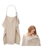 Huiguli Breastfeeding Cloth | Upgrade 76x110cm Musselin Nursing Cover | Soft Khaki Cotton Scarf for On-the-Go Privacy | Outdoor Nursing Apron with Storage Bag - Buy Online on GoSupps.com