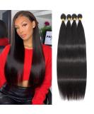 Kapelli 10A Brazilian Virgin Hair Bundles - 4 Pack (14-20 Inch) Straight Human Hair Extensions - Naturals Black - Buy Online on GoSupps.com