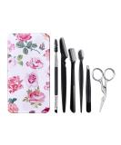 Fitdon Eyebrow Set: Stainless Steel Tweezers Scissors Brush & Razors | 6-Piece Grooming Kit for Perfect Eyebrows - Buy Online on GoSupps.com