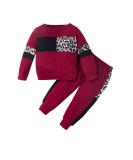 ZOEREA Baby Girl Leopard Sweatshirt and Harem Pants Set | 2-3 Years | Red - Buy Online on GoSupps.com