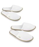 BERGMAN KELLY Disposable Spa Slippers - Closed Toe, Coral Fleece, Deluxe Padded Sole - 12 Pairs - Buy Online on GoSupps.com