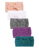 Newborn Baby Girl Headbands - 5 Pack Soft Hair Bows for Girls - Baby Essentials Headwear - Buy Online on GoSupps.com