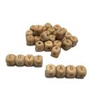 104pcs 12MM Natural Beech Wood Alphabet Letter Beads for Jewelry Making - DIY Mom Necklace | Square Wooden Letter Beads - Buy Online on GoSupps.com