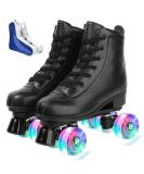 XUDREZ High-top PU Leather Roller Skate Shoes for Women Men - Beginner to Professional Indoor Outdoor Skates - Flash Wheel, Shoes Bag - Size 38/US Women 8/US Men 6.5 - Buy Online on GoSupps.com