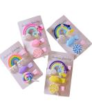 12 Pack Cartoon Hair Clips for Kids - Multicolored Silicone Hair Accessories with Rainbow & Cloud Designs for Birthdays Parties & Holidays - Buy Online on GoSupps.com