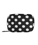 Travel-Friendly Naanle Black & White Polka Dots Pill Box | 7-Day Pill Organizer & Zipper Case for Vitamins | Compact & Portable Supplement Holder - Buy Online on GoSupps.com