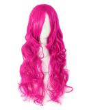 MapofBeauty 70cm Long Curly Wig for Women - Carmine Pink Curly Hair - Best Quality & Fast International Shipping - Buy Online on GoSupps.com