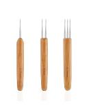 LDCREEE Dreadlock Crochet Hooks Set - 3 Pieces 0.75mm Wood Color for Hair Braid Craft - Buy Online on GoSupps.com