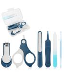 Vicloon Baby Nail Kit - 6Pc Set for Newborns & Toddlers | Nail Clippers, Scissor, Earpick, File, Tweezer | Baby Nail Care Tool in Blue - Buy Online on GoSupps.com