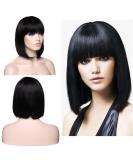 Buy Sego Short Bob Wigs - Remy Real Hair Straight Ponytail Natural Black 12 Inches | Perfect for Cosplay & Everyday Wear - Buy Online on GoSupps.com