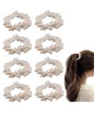 KuuGuu 8 Pack White Pearl Hair Ties for Women and Girls - Elastic Stretch Hair Scrunchies Ponytail Holder Accessories - Buy Online on GoSupps.com