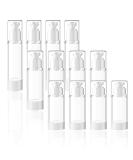 Candyalley 12 St k Pumpaffas Airless Pump dispenser Creme travel bottles for filling 15ml/30ml/50ml shampoo bottles for filling Travel plastic bottles for cosmetics 15/30/50ml - Buy Online on GoSupps.com
