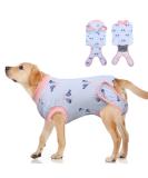 Recovery Suit for Dogs | Postoperative Wound Protection & Anti-Licking Clothing (Blue Cactus Size S) - Buy Online on GoSupps.com