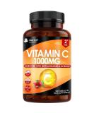Premium 1000mg Vitamin C Tablets with Bioflavonoids & Rosehip - Vegan & Vegetarian - High Strength Ascorbic Acid - 120 Count - UK Made - Buy Online on GoSupps.com