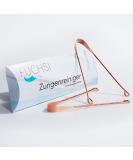 Fuchsi Tongue Cleaner Set - 2 Pure Antibacterial Copper Scrapers | Fight Bad Breath Naturally | Effective Home Remedies - Buy Online on GoSupps.com
