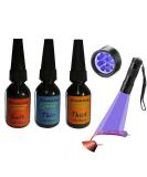 GREATFISHING Fly Tying UV Clear Glue and Power Light Combo Three Bottles Thick Thin and Soft +12 LED Light for Building Flies Heads Bodies Wings and Gluing Eyes three uv glue combo - Buy Online on GoSupps.com