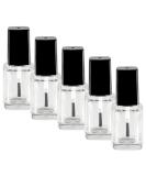 Buy Nailfun 5x Empty 10ml Clear Nail Polish Bottles with Black Lid & Brush - Ideal for DIY Manicures | International Shipping Available - Buy Online on GoSupps.com