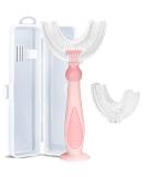 TUSIWIT 360 Toddler Toothbrush with Case | U Shaped Kids Toothbrush Ages 2-6 | Pink - Buy Online on GoSupps.com