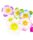 10-Pack Yellow Foam Hair Clamps with Hawaiian Frangipani Flower - Perfect Hair Accessories for Beach Parties & Weddings - Buy Online on GoSupps.com