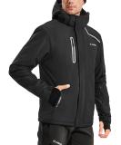 Ewedoos Men's Windproof Waterproof Ski Jacket with Detachable Hood - Black, Large - Buy Online on GoSupps.com