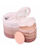 Meao Multi-layer 5 Colour Makeup Powder Compact for Contoured, Bronzed Face - Pressed Powder for Beauty Cosmetics | 5 Colour Contour Face Powder - Buy Online on GoSupps.com