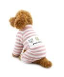 Zunea Striped Pajamas for Small Dogs - Cozy Cotton Puppy Sweatshirts & Autumn Outfits | Size L Pink - Buy Online on GoSupps.com