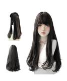 Long Black Wig with Bangs for Women - 25 inch Natural Hair Cosplay Wig - Buy Online on GoSupps.com
