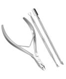 Professional Cuticle Nippers & Pusher Set - Stainless Steel Nail Remover & Cutter for Fingernails & Toenails - Ideal for Gel Nail Art - Travel Gift - Buy Online on GoSupps.com