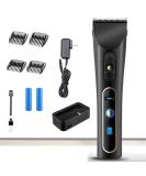Professional Hair Clippers Set - Rechargeable Beard Trimmer & Precision Long Hair Trimmer for Men (Black) | LCD Display | International Shipping - Buy Online on GoSupps.com