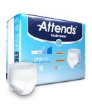 Attends DermaDry Protective Underwear for Adult Incontinence Care - 288 Count (4 Packs of 72) - Unisex, Large, White - Buy Online on GoSupps.com