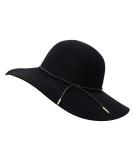 Women's Wide Brim Wool Floppy Hat with Braided Band in Black | Bienvenu - Buy Online on GoSupps.com