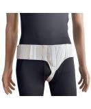 FlexaMed Left Inguinal Groin Hernia Truss with Compression Pad - Medium, White - Buy Online on GoSupps.com