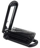 Ancable Folding Hair Brush with Mirror - Portable Pocket Size for Travel, Gym, Bag & Purse - Black - Buy Online on GoSupps.com