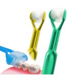 DenTrust 3-Sided Braces Brush Toothbrush 2-Pack | Gentle Soft Heads | Orthodontic Bracket Cleaner | Tongue Scraper | USA Made - Buy Online on GoSupps.com