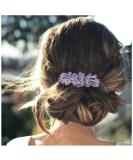 Yheakne Crystal Wedding Hair Clip - Bling Rhinestone Headdress for Brides & Girls | Elegant Purple Decorative Hair Jewelry - Buy Online on GoSupps.com