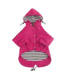 Minezi Waterproof Dog Coat - Adjustable Reflective Removable Hood | Rosa-Xs Pink (38-42cm) - International Shipping - Buy Online on GoSupps.com